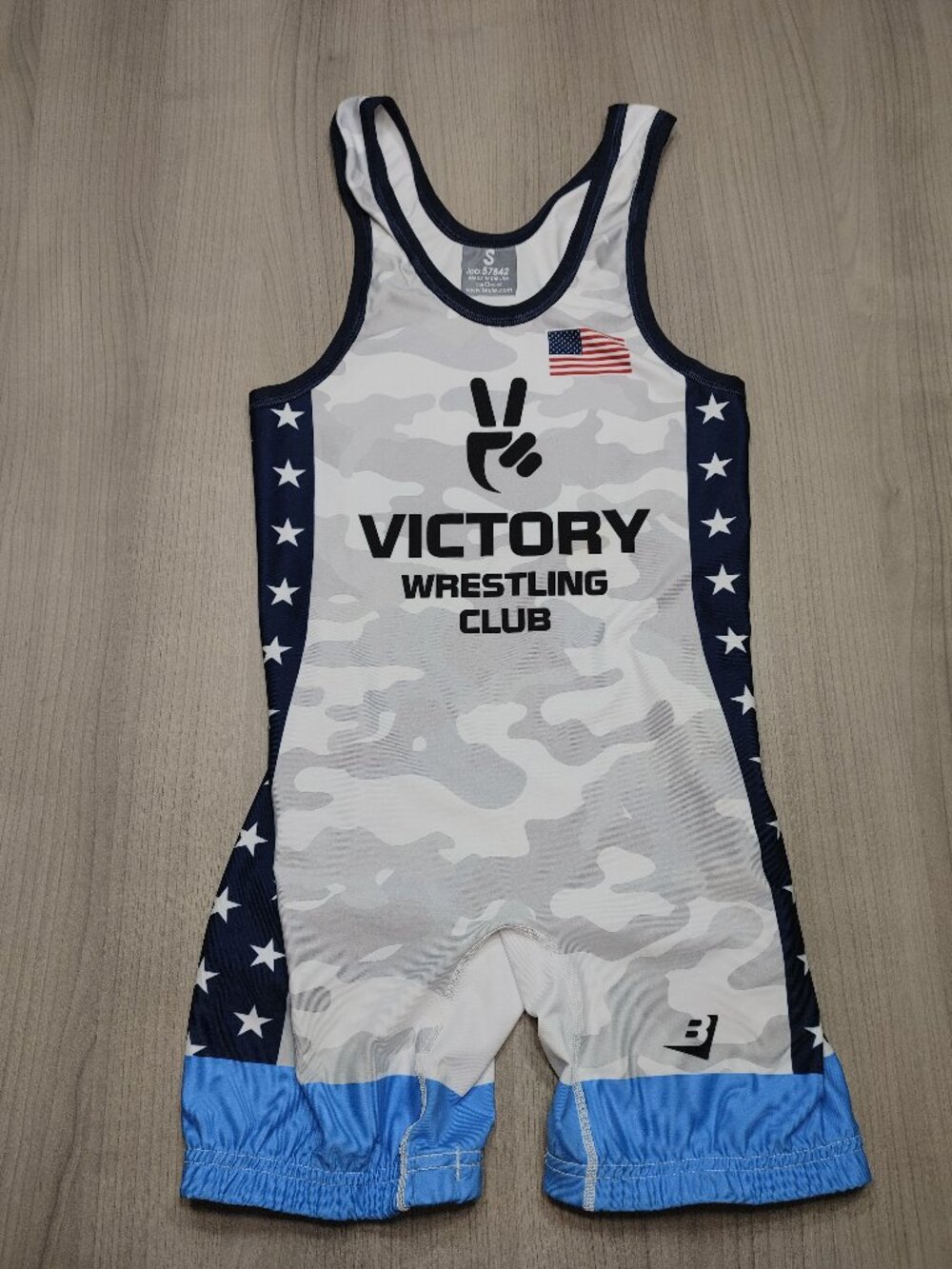 Men's Brute Victory Wrestling Club Cut Singlet Blue Size S